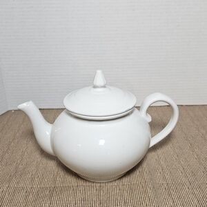 Vintage Apilco Made In France White Porcelain Teapot